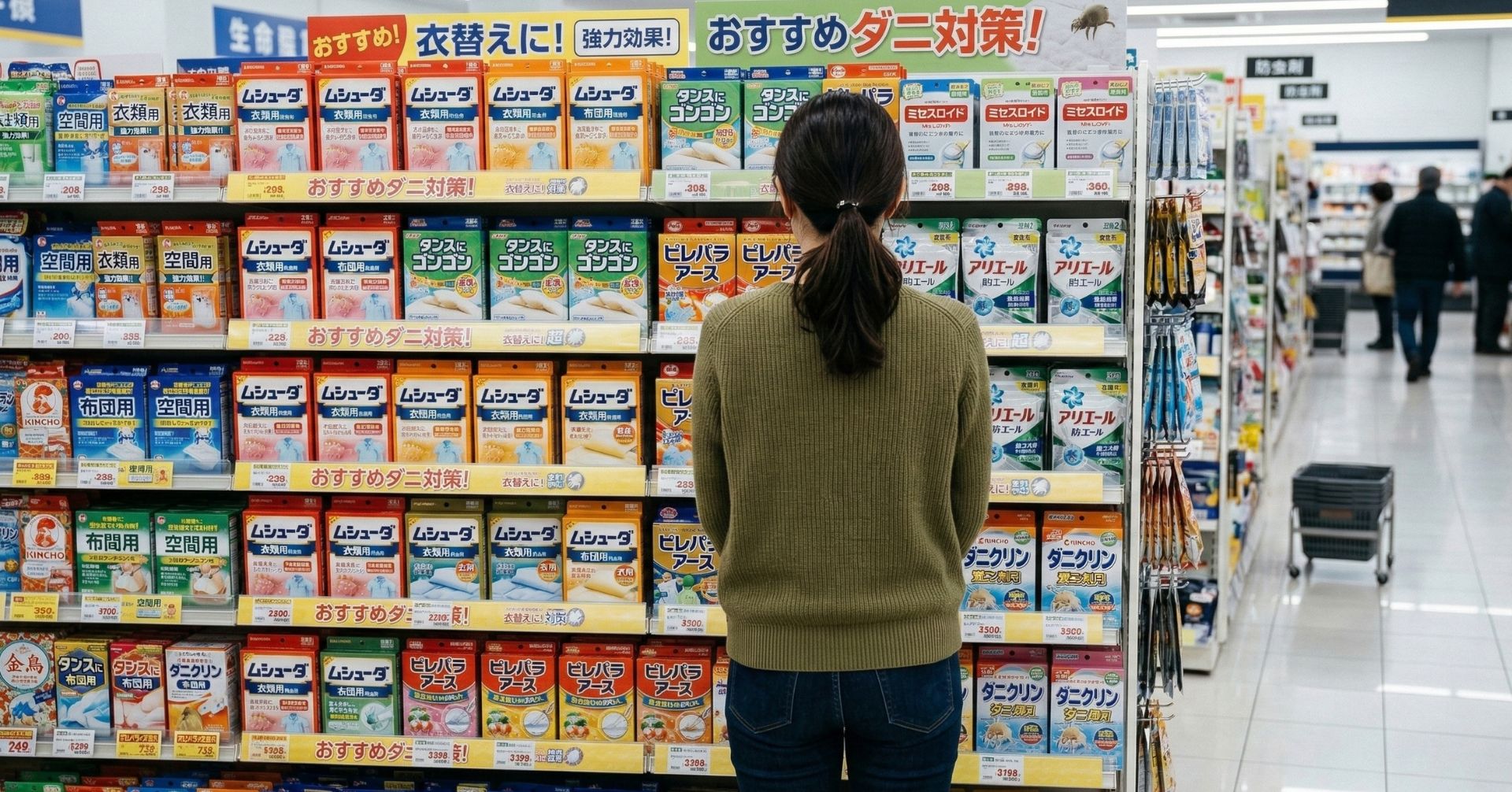 ドラッグストアのダニ対策グッズ売り場